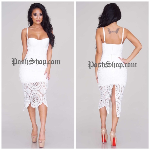 Red Sexy Bandage Midi Dress